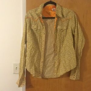 Cowgirl shirt- cute flower snap details,